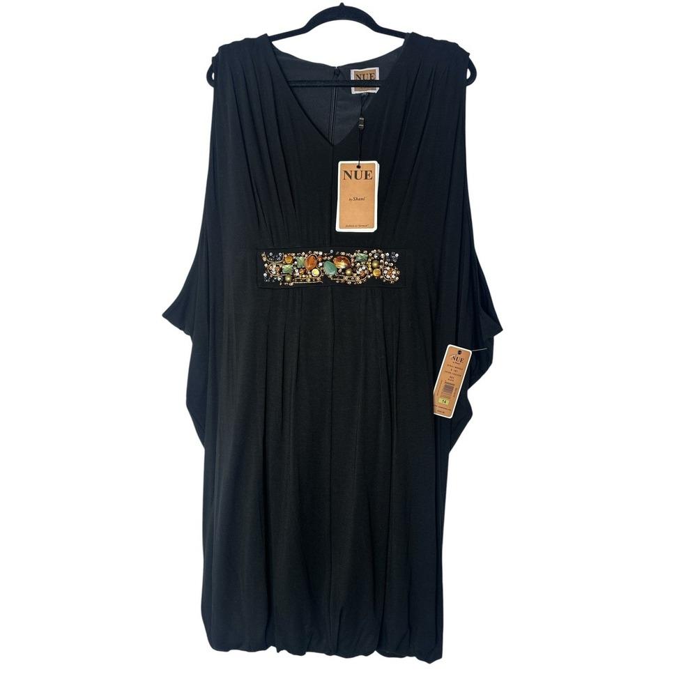 New Nue by Shani Dress Women's Size 14 Black Sleeveless Stretch Cocktail Formal
